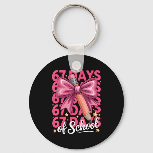 6 7 Days Of School Girls Coquette Bow Cute Funny S Sleutelhanger (Voorkant)