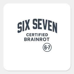 6 7 Gecertificeerde Hersenrot Vierkante Sticker