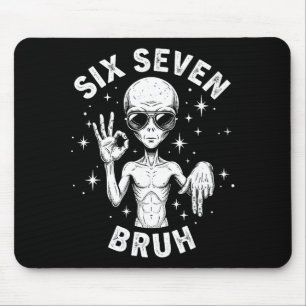 6 7 Grappig 67 Zes Zeven Alien Bruh Hand Jongens G Muismat