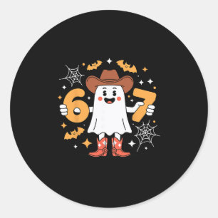 6 7 Halloween Geest 67 Meme Gen Alpha Zes Zeven Ronde Sticker