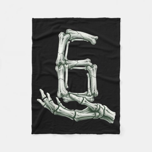 6 7 Halloween Skeleton Funny 67 Meme Gen Alpha Six Fleece Deken (Voorkant)