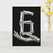 6 7 Halloween Skeleton Funny 67 Meme Gen Alpha Six Kaart (Gele Bloem)