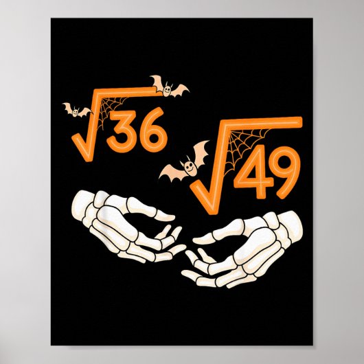 6 7 Halloween Wiskunde Vierkantswortel 67 Meme Gen Poster (Voorkant)