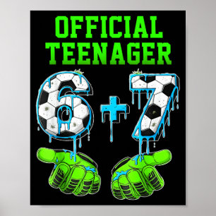6+7 jaar oude jongens tiener 13e verjaardag grappi poster