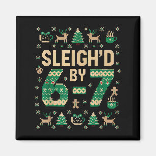 6-7 Kerstmis lelijke trui Zes Zeven Kerstmis 67 Me Magneet