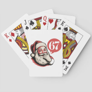 6 7 Kerstmis Zes Zeven Brainrot Kerstman Pokerkaarten