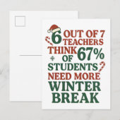 6 7 Leraar Zes Zeven 67 Kerstman Gen Alpha  Uitnodiging Briefkaart (Voorkant / Achterkant)