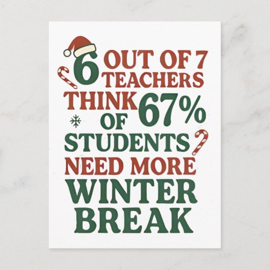 6 7 Leraar Zes Zeven 67 Kerstman Gen Alpha  Uitnodiging Briefkaart (Voorkant)