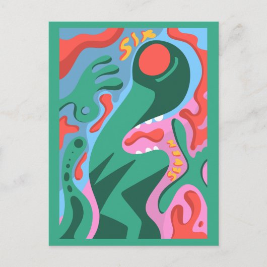 6 7 Martian alien Feestdagenkaart (Voorkant)