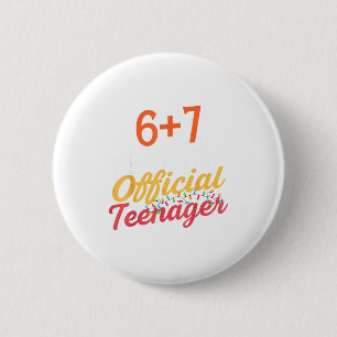 6 7 Meme 13e verjaardagsontwerp nu ben ik officiee Ronde Button 5,7 Cm