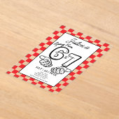 6 7 Meme Birthday Black Checkerboard Invitation (Poser)