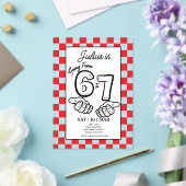 6 7 Meme Birthday Black Checkerboard Invitation (Insitu (Mariage))