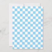 6 7 Meme Birthday Blue Checkerboard Invitation (Dos)