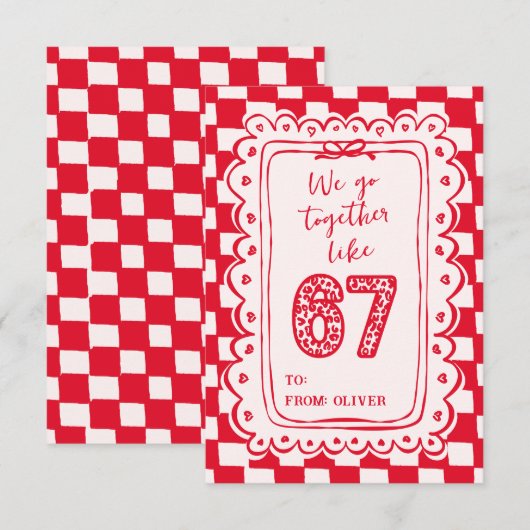 6 7 Meme Cartes de la Saint-Valentin Tendances Drô (Devant / Derrière)