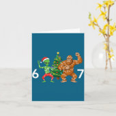 6 7 Meme Christmas Alien Sasquatch Six Seven Fun  Kaart (Gele Bloem)