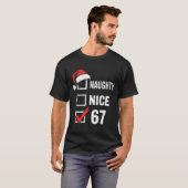 6-7 Meme Christmas Naughty Nice 67 Six Seven Funny T-shirt (Voorkant volledig)