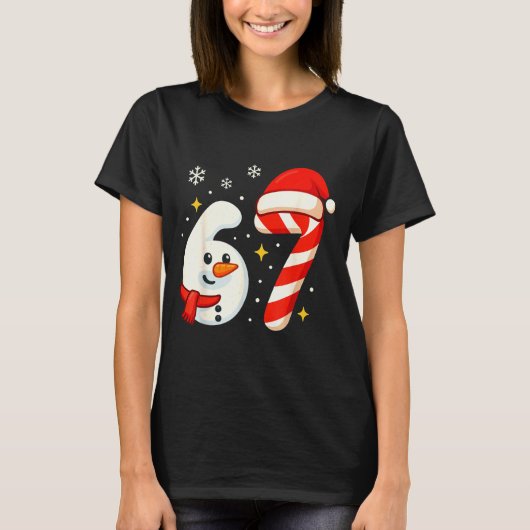 6 7 Meme Christmas Shirt 67 Six Seven Snowman Boy (Voorkant)