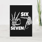 6 7 Meme Funny Skeleton Hands Halloween Couples Si Kaart (Voorkant)