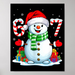6 7 Meme Kerst Mop Sneeuwman Zes Zeven 67 Mannen Poster