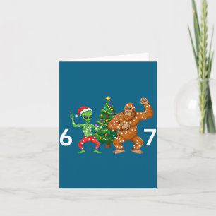 6 7 Meme Kerstmis Alien Sasquatch Zes Zeven Pret Kaart