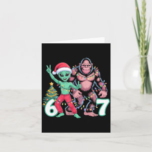 6 7 Meme Kerstmis Alien Sasquatch Zes Zeven Pret Kaart