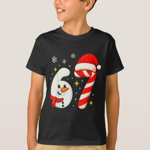 6 7 Meme Kersttrui 67 Zes Zeven Sneeuwpop Jongen T-shirt