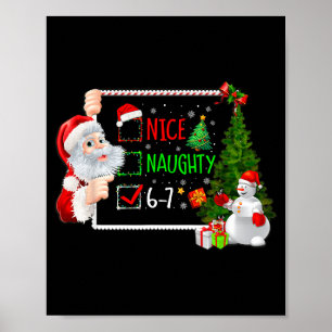 6-7 Meme Leuk Stout 67 Kerstman Santa Zegt Poster