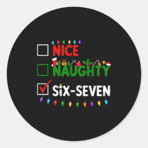 6-7 Meme Leuk Stout Zes Zeven 67 Kerstmis  Ronde Sticker
