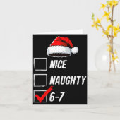 6-7 Meme Nice Naughty 67 Christmas Brain Rot Funny Kaart (Gele Bloem)