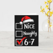 6-7 Meme Nice Naughty 67 Christmas Brain Rot Funny Kaart (Gele Bloem)