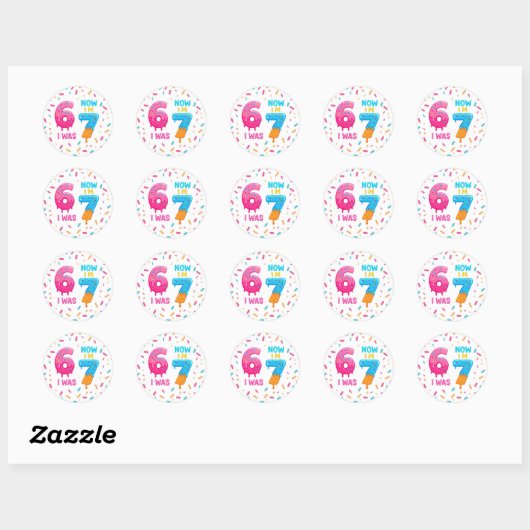 6 7 Meme Trend Six Seven Birthday Sticker (Feuille)