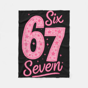 6 7 Nummer 67 Roze Zes Zeven Meme Slaang Dames Mei Fleece Deken