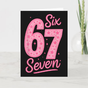 6 7 Nummer 67 Roze Zes Zeven Meme Slang Dames Meis Kaart