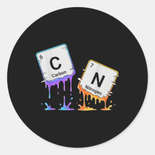 6 7 Periodiek Systeem Meme Wetenschap Chemie Nerd Ronde Sticker