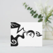 6 7 planet black white art briefkaart (Staand voorkant)