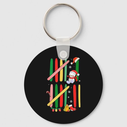 6 7 Six Seven 67 Meme Tally Marks Counting Christm Sleutelhanger (Voorkant)