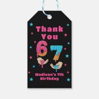 6 7 Six Seven Birthday Thank You Gift Tags Cadeaulabel