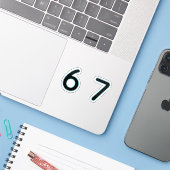 6 7 Six Seven Epic Lit Sticker (Laptop met iPhone)