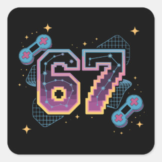 6 7 Six Seven Gaming Gen Z Alpha Meme Slang Vierkante Sticker