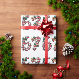 6 7 Six Seven Gen Z Alpha Meme Slang Kerstlichtjes Cadeaupapier