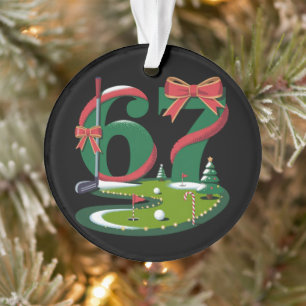 6 7 Six Seven Golf Gen Z Alpha Meme Kerst Golfen Ornament