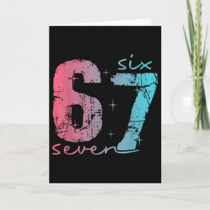 6 7 Six Seven Grappige Meme T-shirt Voor Vrouwen  Kaart