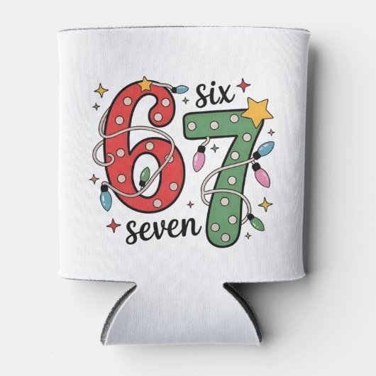 6 7 Six Seven Hand Gen Z Alpha Meme Slang Kerstmis Blikjeskoeler (Voorkant)