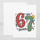 6 7 Six Seven Hand Gen Z Alpha Meme Slang Xmas Bedankkaart (Voorkant / Achterkant)