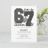 6 7 Six Seven Mème Fille Virale Invitation Anniver (Debout devant)