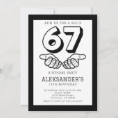 6 7 Six Seven Mème Garçon Viral Invitation Anniver (Devant)