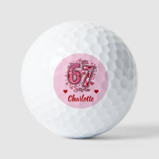 6 7 Six Seven Meme Trend Meisjes Roze Naam Golfballen