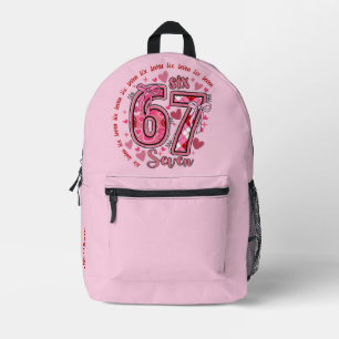 6 7 Six Seven Meme Trend Meisjes Roze Rugzak