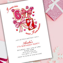 6 7 Six Seven Meme Viral 7TH Girl Birthday Party Kaart