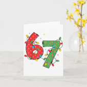 6 7 Six Seven Meme Xmas Lights Candy Cane Christma Kaart (Gele Bloem)